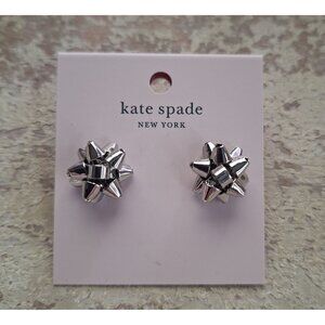 NWT Kate Spade New York Bourgeois Bow Silver Earrings